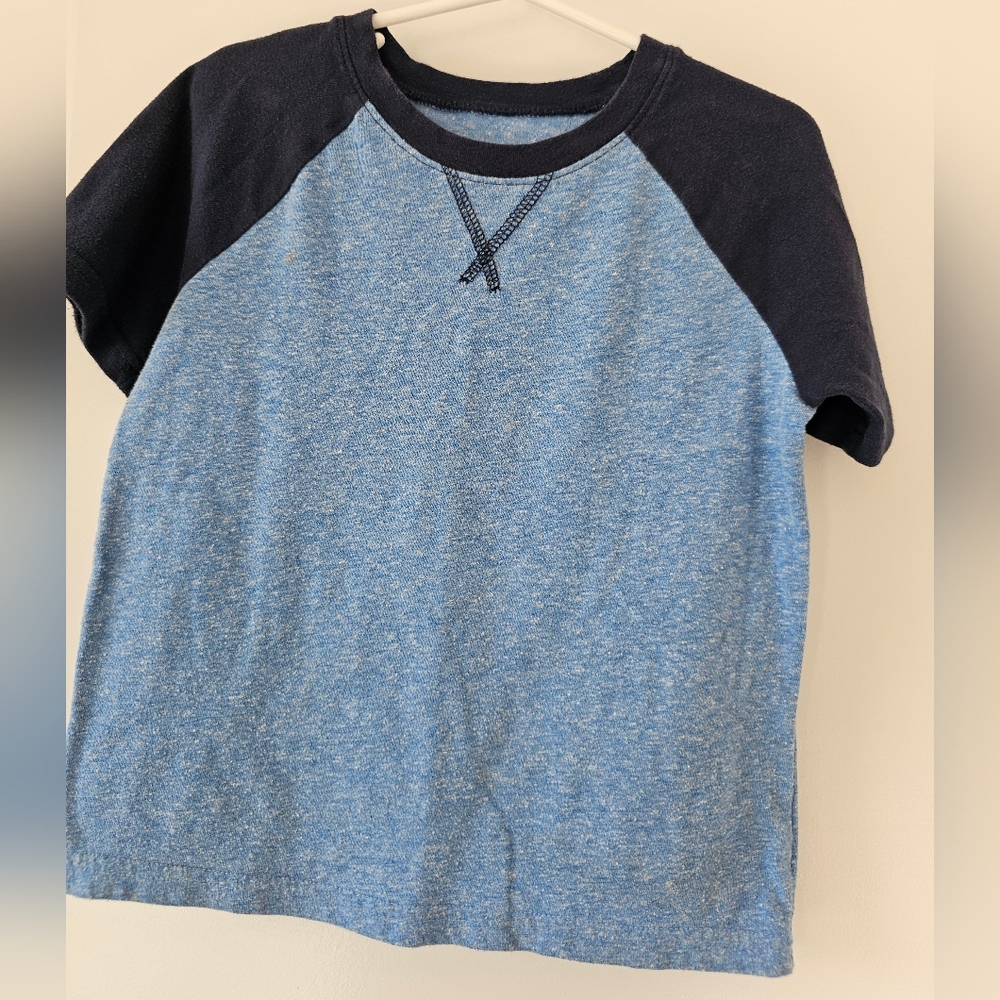 sz5t Jumping Beans Blue Raglan Short Sleeve Tee Baseball Retro Playclothes Basic